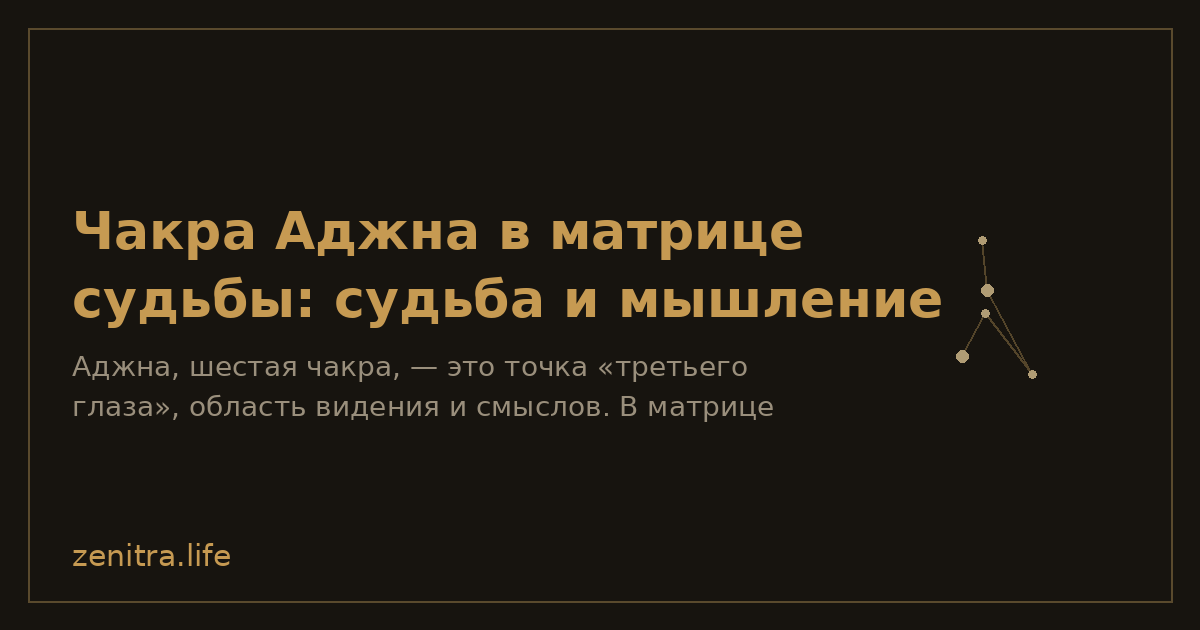 Чакра Аджна в матрице судьбы: судьба и мышление