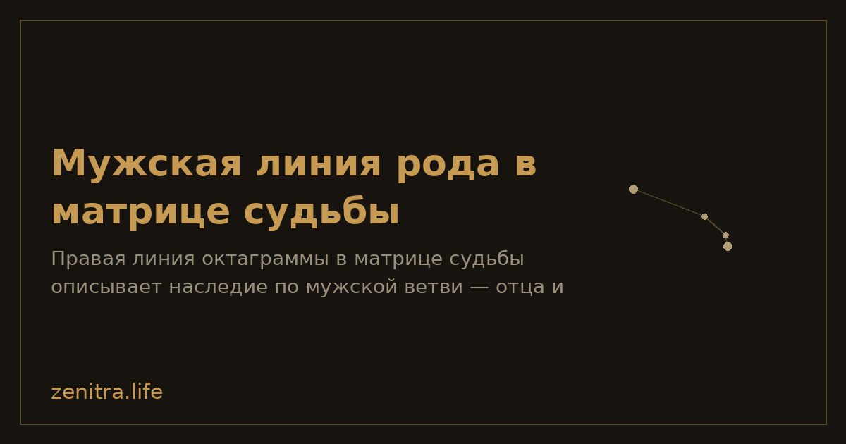 Мужская линия рода в матрице судьбы