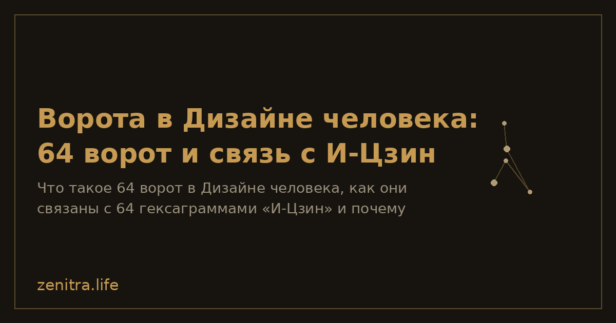 Ворота в Дизайне человека: 64 ворот и связь с И-Цзин