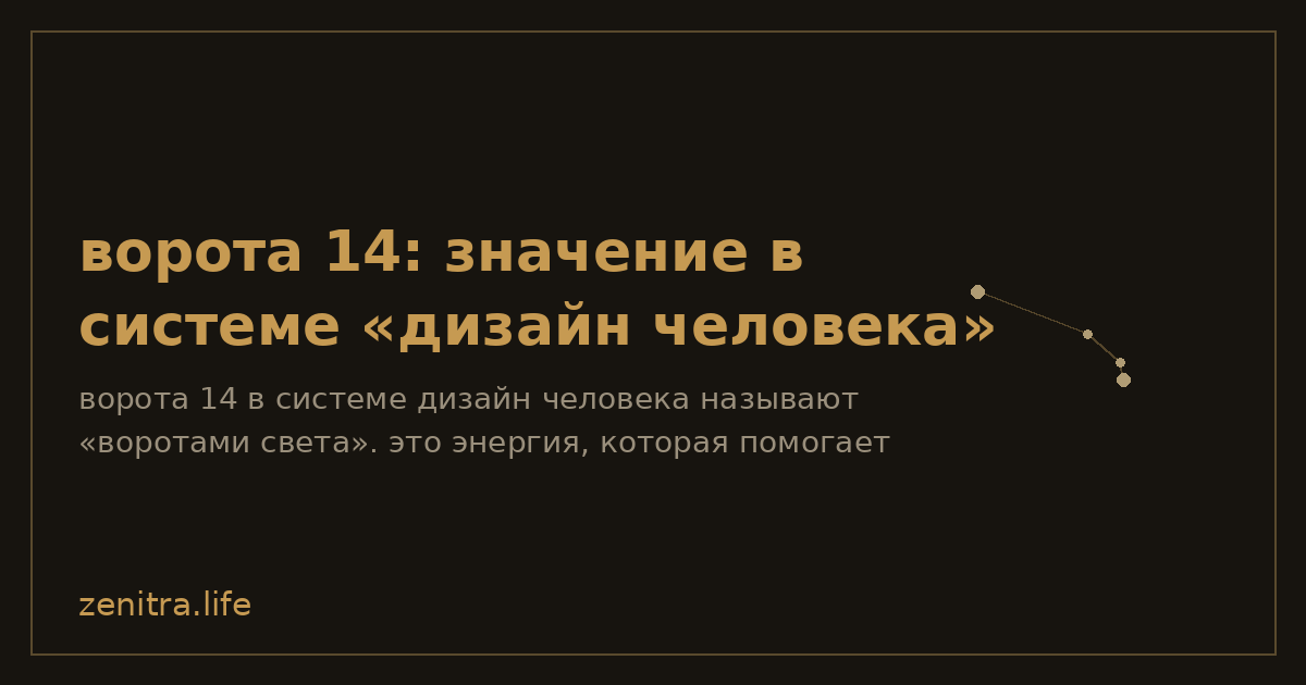 ворота 14: значение в системе «дизайн человека»