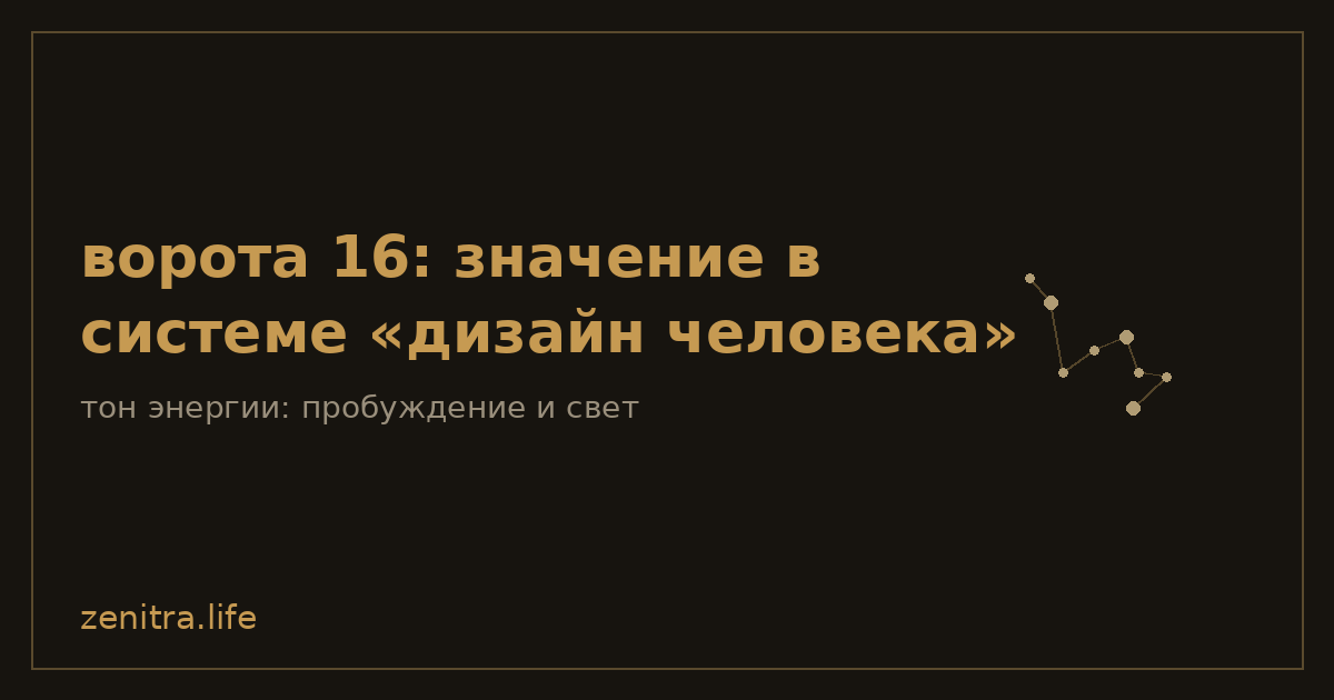 ворота 16: значение в системе «дизайн человека»