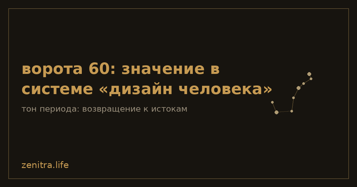 ворота 60: значение в системе «дизайн человека»