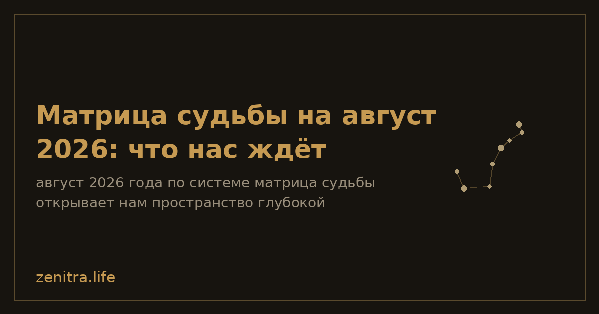 Матрица судьбы на август 2026: что нас ждёт