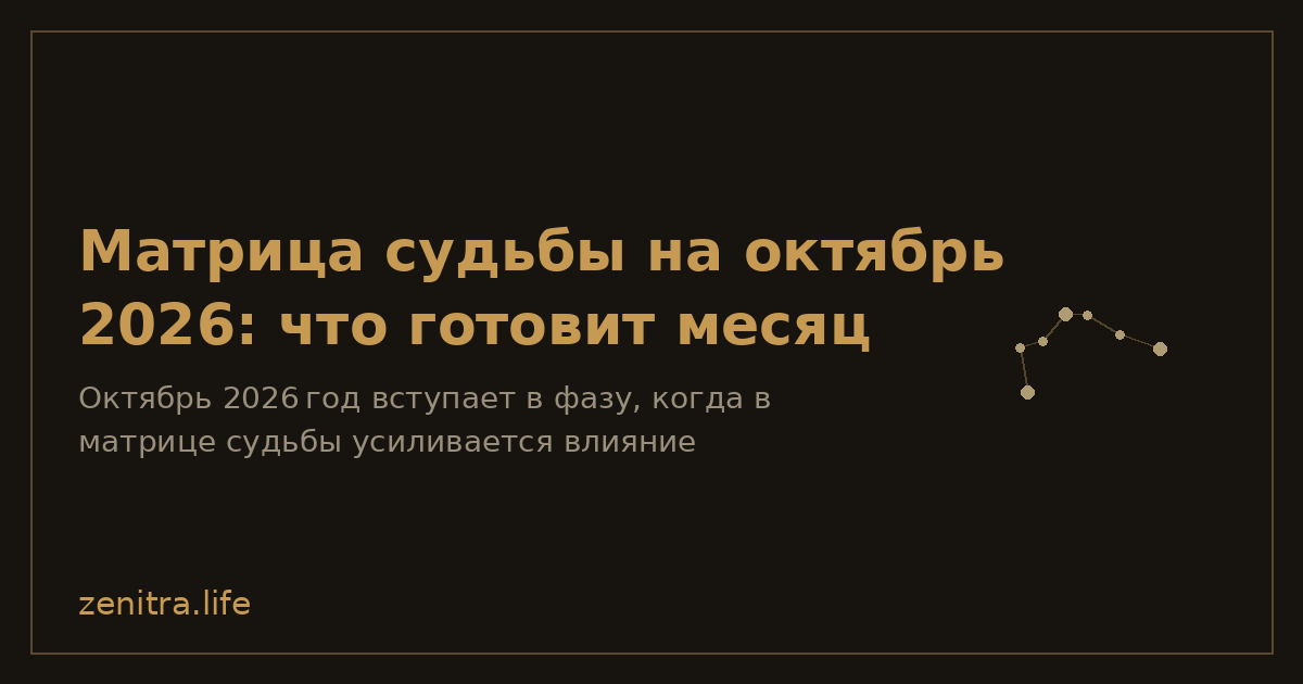 Матрица судьбы на октябрь 2026: что готовит месяц