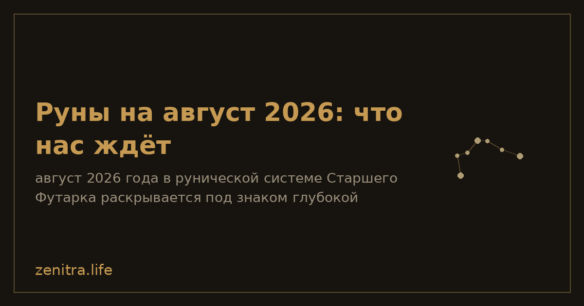 Руны на август 2026: что нас ждёт