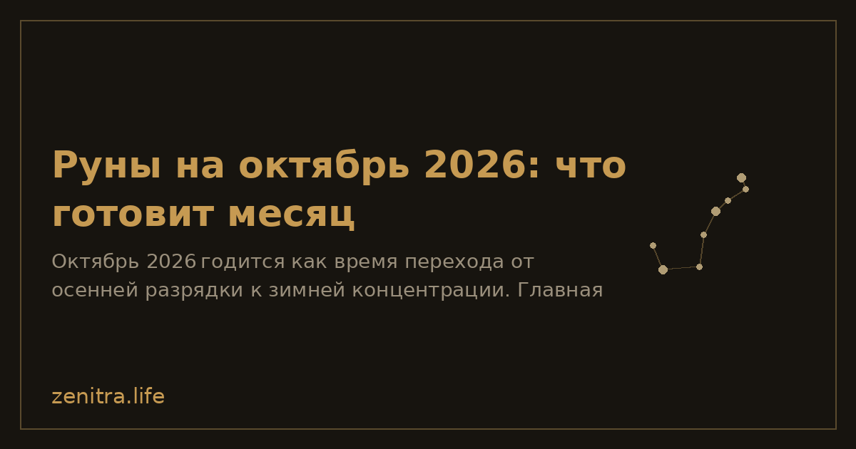 Руны на октябрь 2026: что готовит месяц